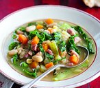 Cabbage, bean and pancetta soup